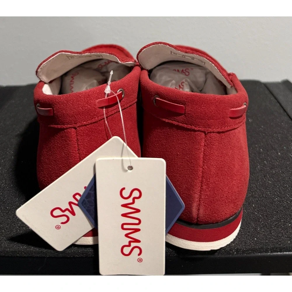 SWIMS Kristin Red Penny Loafers Slip On Moccasins Boat/Deck Shoes Mens 6.5 NEW